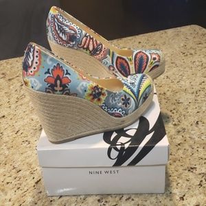 Nine West colorful wedges